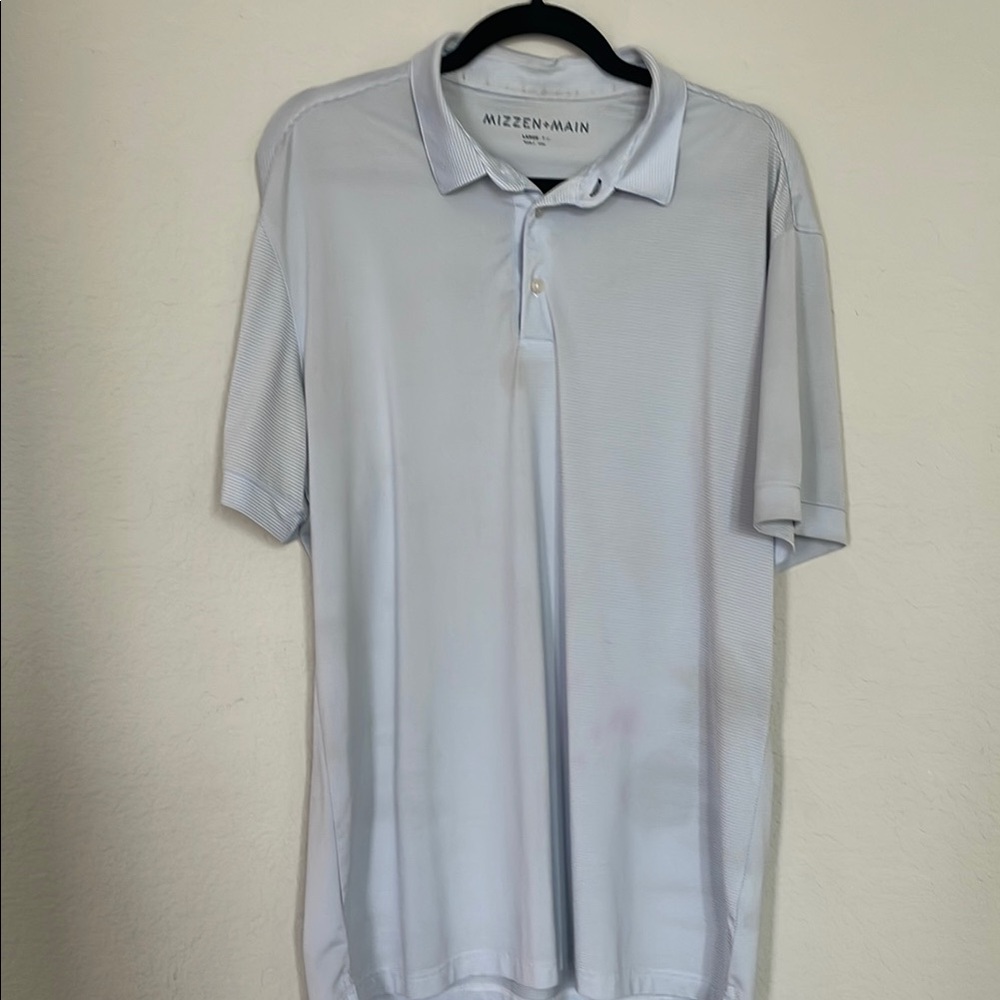 Mizzen+Main Men’s Gray Performance Polo Shirt Size Large